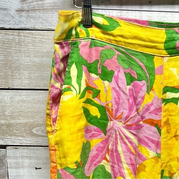 C&C‎ California Pants Womens XL Linen Colorful Floral Tropical Beach Resort - Picture 5 of 11